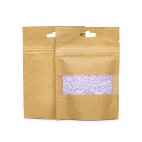 Крафт пакет дой пак с замком зип лок 100*140 мм с окном 30 мм