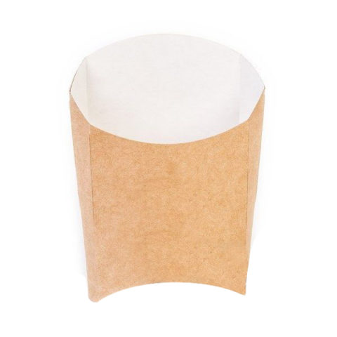 Коробка для картофеля фри, одноразовая, из крафт картона, размер «М» 105х50х110 мм