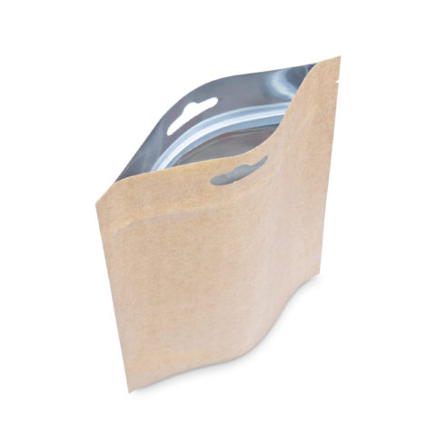 Крафт пакет дой пак с замком зип лок (Металлизированный) 140*215 мм