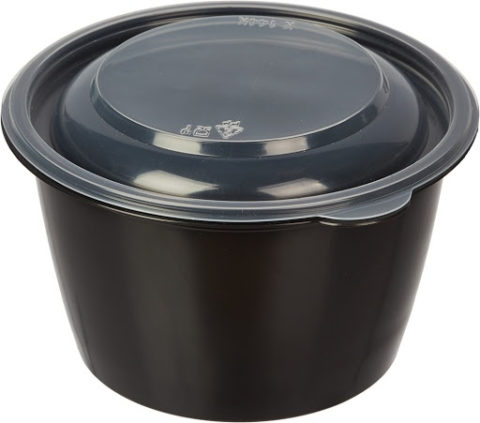 Супница К-144 750мл РР черная с крышкой (50шт)