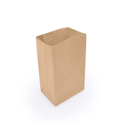 Бумажный пакет с плоским дном 220*120*290 мм Крафт