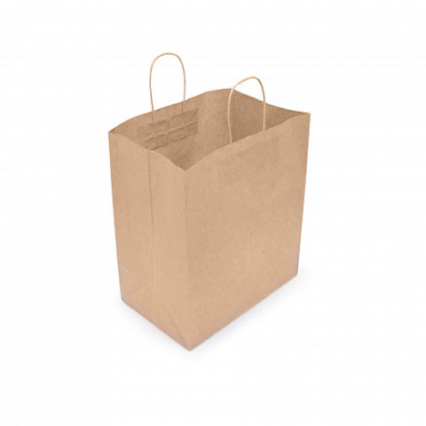 Пакет с кручеными ручками бумажный пакет, 320*200*370, крафт, Стандарт 300/1