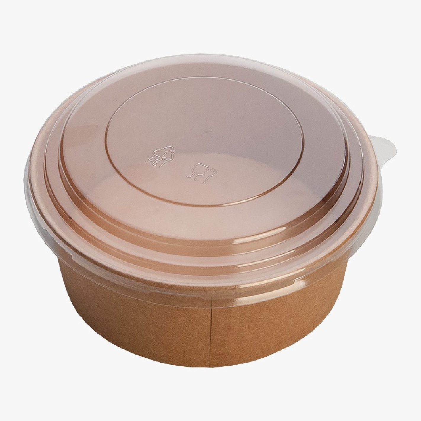 Контейнер бумажный с круглым дном (дно с двухсторонней ламинацией) 750мл Крафт