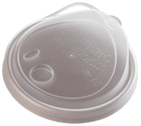 Крышка пластиковая для стаканов d 90 мм, Прозрачная, флип-топ