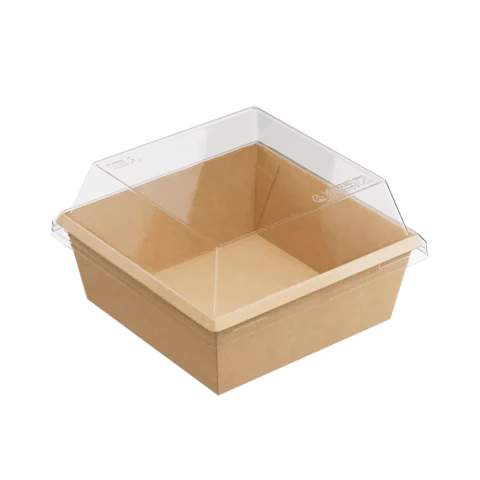 Контейнер одноразовый OneClick bottom 1250/b+Крышка прозрачная OneClick Lid 950-1250/40